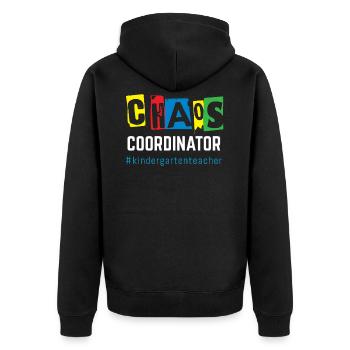 Chaos Coordinator - Unisex Premium Organic Zip Hoodie - black - Back - Nico (187cm)