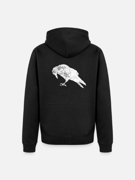 Crow - Unisex Premium Organic Zip Hoodie - black