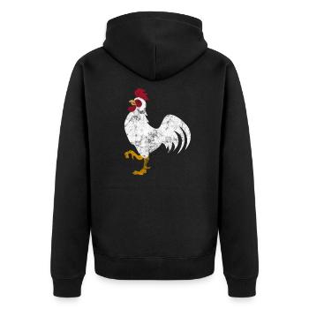 tap - Unisex Premium Organic Zip Hoodie - black - Back - Nico (187cm)