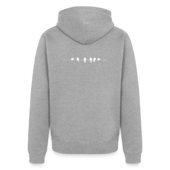 Vögel Vogelschwarm Vogel - Unisex Premium Bio Zip Hoodie - Grau meliert - Hinten - Nico (187cm)