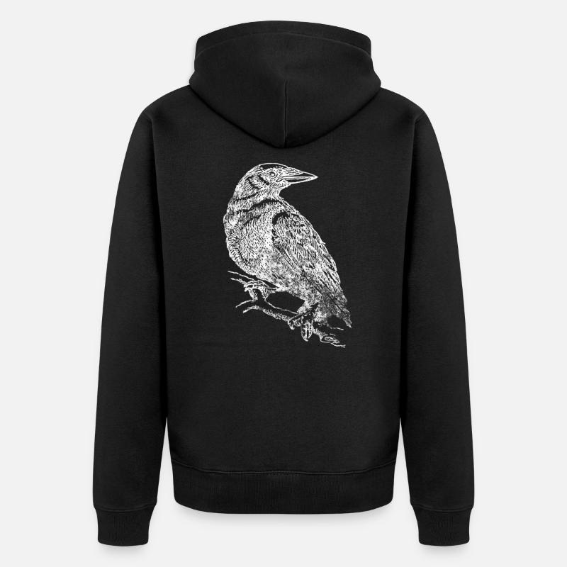 oiseau - Veste à capuche bio Premium Unisexe - noir
