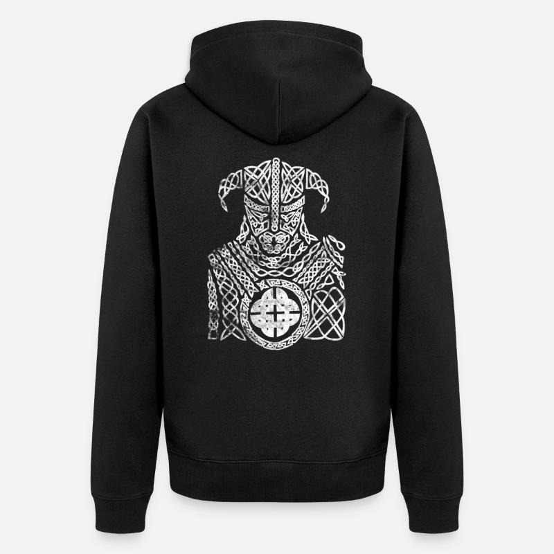 Wikinger - Unisex Premium Bio Zip Hoodie - Schwarz