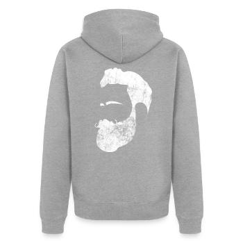 Hipster beard - Unisex Premium Organic Zip Hoodie - heather grey - Back - Nico (187cm)