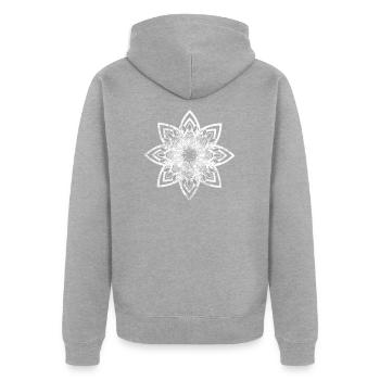 méditation - Veste à capuche bio Premium Unisexe - gris chiné - Dos - Nico (187cm)