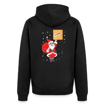 Santa Claus Christmas Santa Claus XMAS Pizza - Unisex Premium Organic Zip Hoodie - black - Back - Nico (187cm)