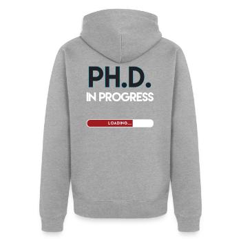PhD Chargement en cours - Veste à capuche bio Premium Unisexe - gris chiné - Dos - Nico (187cm)