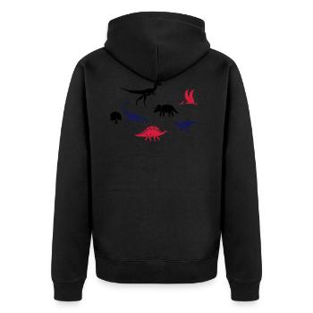 Dinosaurier für Kinder - Unisex Premium Bio Zip Hoodie - Schwarz - Hinten - Nico (187cm)
