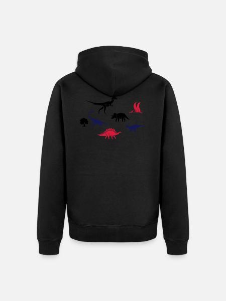 Dinosaurs for children - Unisex Premium Organic Zip Hoodie - black