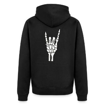 Skeleton Hand - Unisex Premium Organic Zip Hoodie - black - Back - Nico (187cm)