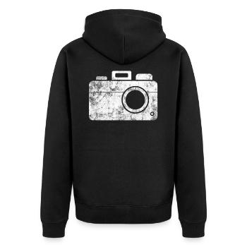 Fotografie - Unisex Premium Bio Zip Hoodie - Schwarz - Hinten - Nico (187cm)
