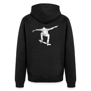 Skateboarder - Unisex Premium Organic Zip Hoodie - black - Back - Nico (187cm)