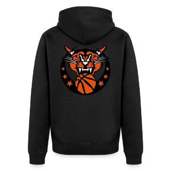 basketball cougar logo sport8 - Veste à capuche bio Premium Unisexe - noir - Dos - Nico (187cm)