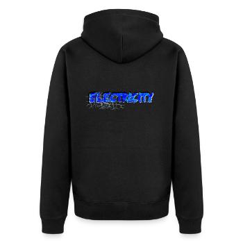 Electricity Electricity Electric Blue Glow - Unisex Premium Organic Zip Hoodie - black - Back - Nico (187cm)