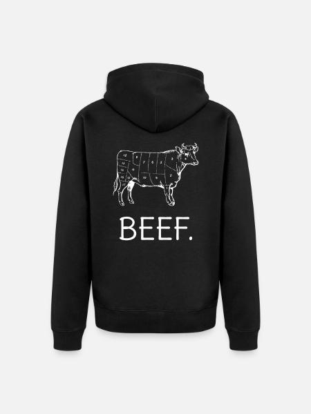 meat - Unisex Premium Organic Zip Hoodie - black