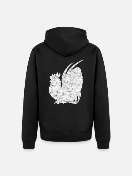 Hahn - Unisex Premium Bio Zip Hoodie - Schwarz