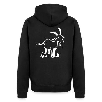goat - Unisex Premium Organic Zip Hoodie - black - Back - Nico (187cm)