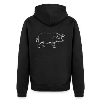 porc - Veste à capuche bio Premium Unisexe - noir - Dos - Nico (187cm)