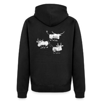 Bauer - Unisex Premium Bio Zip Hoodie - Schwarz - Hinten - Nico (187cm)