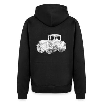 Chicken stall farmer farmer - Unisex Premium Organic Zip Hoodie - black - Back - Nico (187cm)