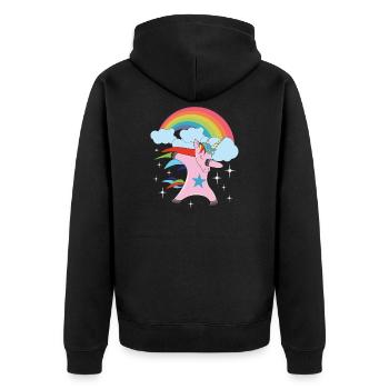 Licorne arc-en-ciel Dab Dabbing Unicorn Fabeltier - Veste à capuche bio Premium Unisexe - noir - Dos - Nico (187cm)