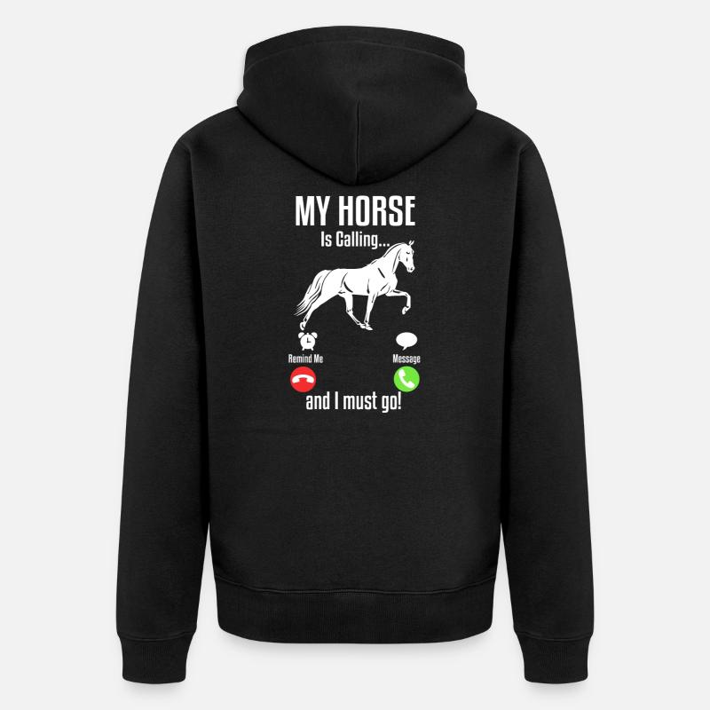 Mon cheval appelle - Veste à capuche bio Premium Unisexe - noir