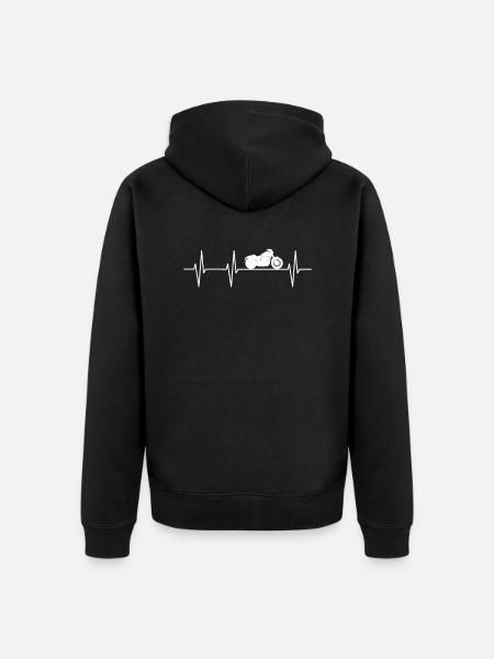 Biker - Unisex Premium Organic Zip Hoodie - black