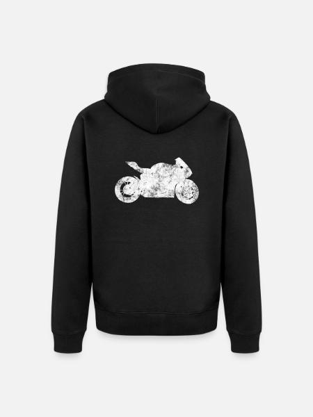 motorcycle - Unisex Premium Organic Zip Hoodie - black