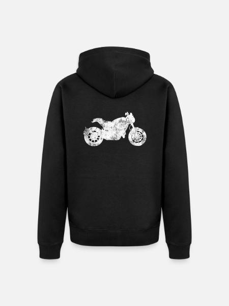 Biker - Premium økologisk unisex-hættejakke - sort