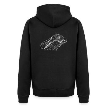 Hase - Unisex Premium Bio Zip Hoodie - Schwarz - Hinten - Nico (187cm)