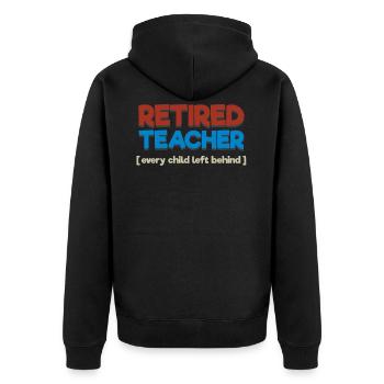 Pensionierter Lehrer - Unisex Premium Bio Zip Hoodie - Schwarz - Hinten - Nico (187cm)