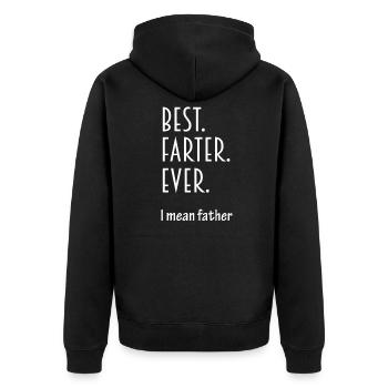 Best Farter Ever - Unisex Premium Organic Zip Hoodie - black - Back - Nico (187cm)