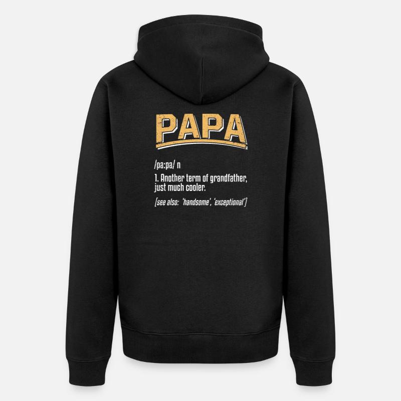 Papa Définition - Veste à capuche bio Premium Unisexe - noir