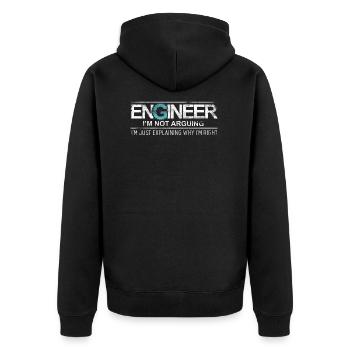 Engineer I'm Not Arguing - Unisex Premium Organic Zip Hoodie - black - Back - Nico (187cm)