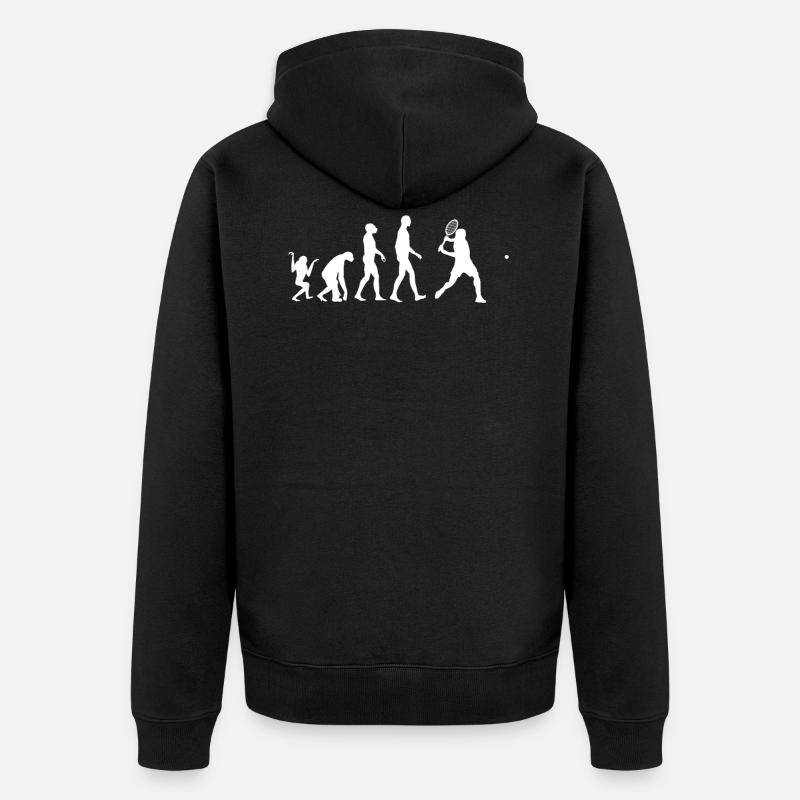 Tennis Player Evolution - Unisex Premium Organic Zip Hoodie - black