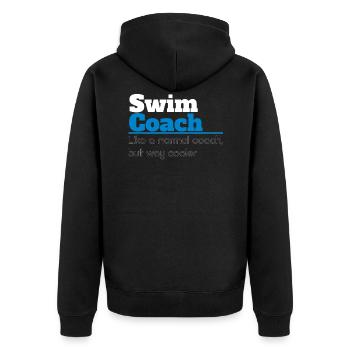 Swim Coach Definition Trainer Water Sport Teacher - Unisex Premium Organic Zip Hoodie - black - Back - Nico (187cm)