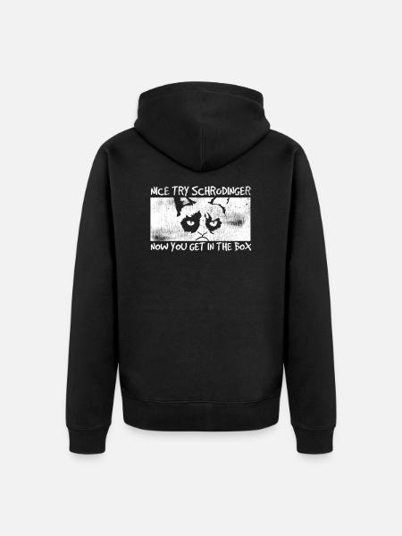 Nice Try Schrodinger - Unisex Premium Organic Zip Hoodie - black