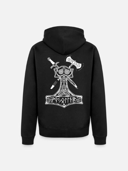 Thor - Unisex Premium Organic Zip Hoodie - black