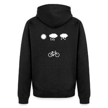 Fahrrad Mountainbiker Sport Fahrradfahrer - Unisex Premium Bio Zip Hoodie - Schwarz - Hinten - Nico (187cm)