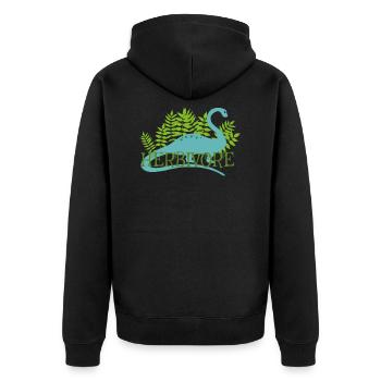 Pflanzenfressender Dinosaurier Vegan Vegetarisch Pflanzlich Li - Unisex Premium Bio Zip Hoodie - Schwarz - Hinten - Nico (187cm)