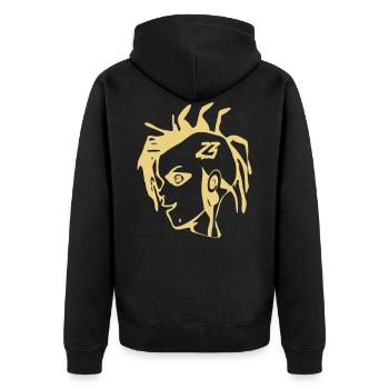 Tekno punk 23 - Veste à capuche bio Premium Unisexe - noir - Dos - Nico (187cm)