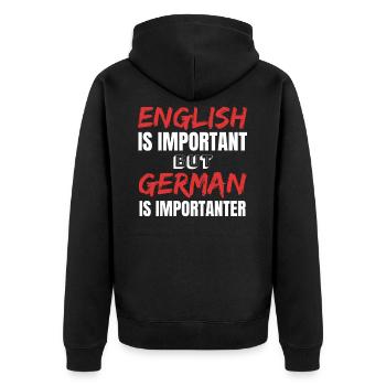 Professeur d’allemand Enseignante Idées cadeaux cool - Veste à capuche bio Premium Unisexe - noir - Dos - Nico (187cm)