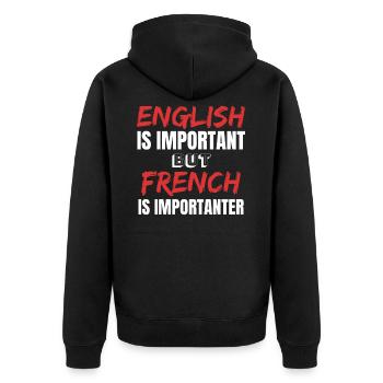 Professeur de français Frenchman France Idée cadeau - Veste à capuche bio Premium Unisexe - noir - Dos - Nico (187cm)