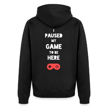 Gamer - Unisex Premium Organic Zip Hoodie - black - Back - Nico (187cm)
