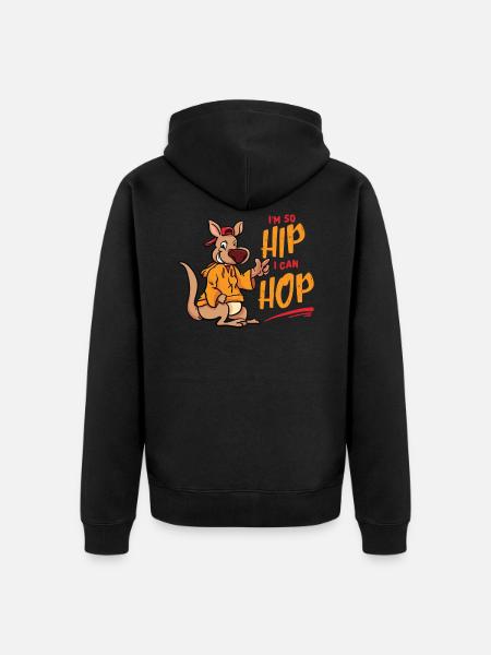 Hip Hop Kangaroo - Unisex Premium Organic Zip Hoodie - black