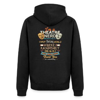 Ich bin ein Theater-Nerd-Drama-Schauspieler Film Art Musical - Unisex Premium Bio Zip Hoodie - Schwarz - Hinten - Nico (187cm)