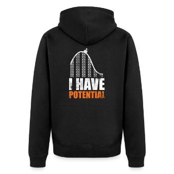 I Have Potential Science Pun Physics Geek Teacher - Unisex Premium Organic Zip Hoodie - black - Back - Nico (187cm)