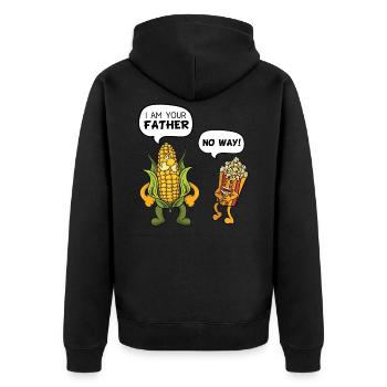 I Am Your Father Popcorn - Unisex Premium Organic Zip Hoodie - black - Back - Nico (187cm)