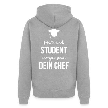 Student Studieren Studium - Unisex Premium Bio Zip Hoodie - Grau meliert - Hinten - Nico (187cm)