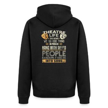 Theaterleben Theater Drama Darsteller Regisseur Musical - Unisex Premium Bio Zip Hoodie - Schwarz - Hinten - Nico (187cm)
