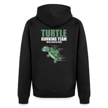 Tortue Running Team Slow Marathon Course Humour Blague - Veste à capuche bio Premium Unisexe - noir - Dos - Nico (187cm)